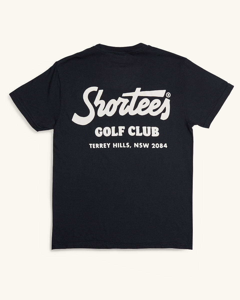 Shortees Club TShirt Black SHORTEES GOLF